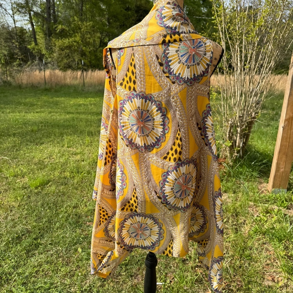 Freeway Cardigans Bohemian Mustard Patterned Size Medium - Picture 3 of 6